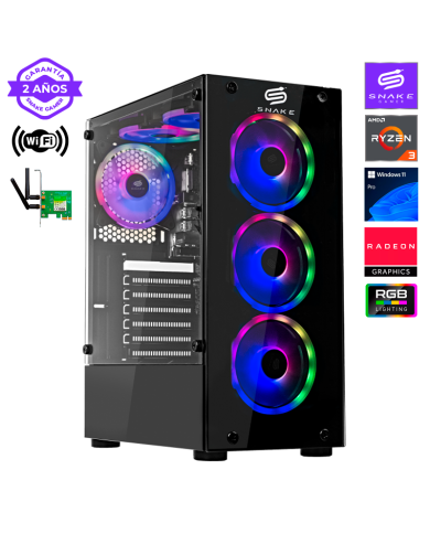 Pc Gamer Vibora Black V0 AMD Ryzen 3 3200G, SSD 512GB, RAM 16 GB, WIFI 2.0