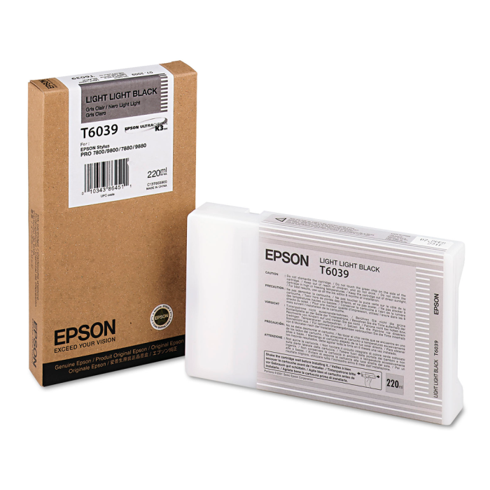 Cartucho de Tinta Original Epson T603 UltraChrome K3 Negro Claro Claro 220 ml