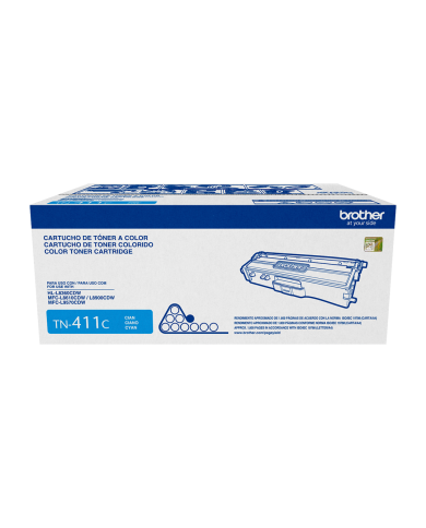 artucho de Toner Original Brother TN411C Cian 1.800 páginas