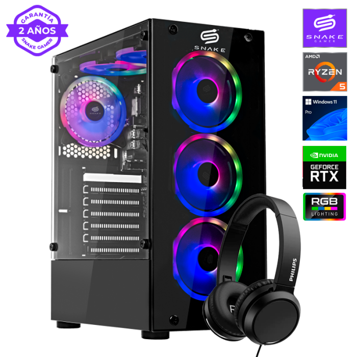 Pc Gamer Vibora Black V6 AMD Ryzen 5 5500